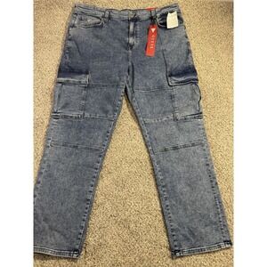 Guess Jeans  Mateo Cargo Men's 38x32 (40X32) Medium Wash Relaxed Fit Stretch NEW